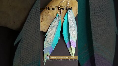 WEEK LONG GET AWAY, 4 inch, leather feather earrings
