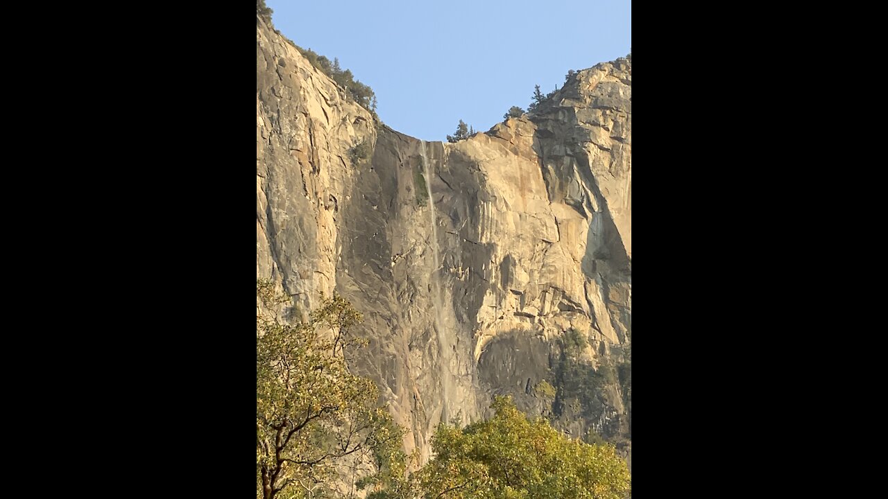 Driving into the entrance of Yosemite national park