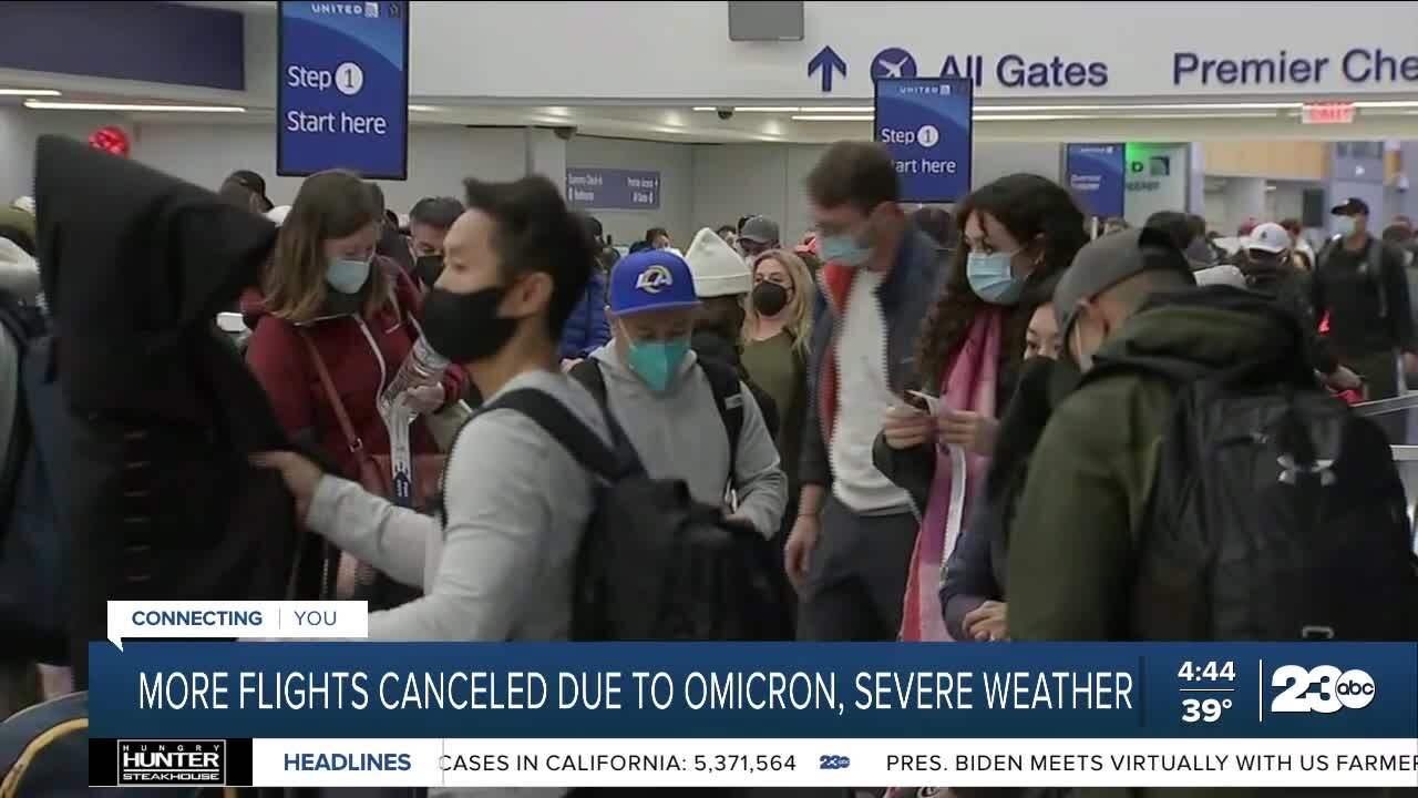 More flights delayed, canceled due to COVID-19, severe weather