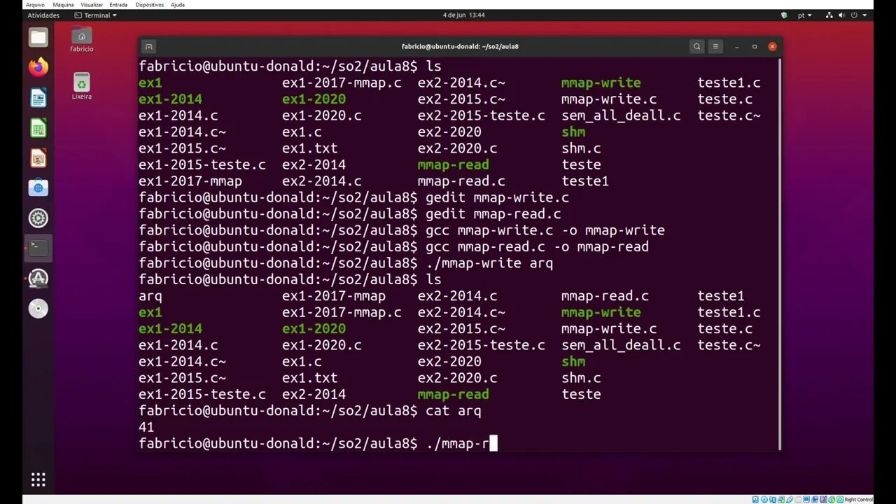 mmap-write.c e mmap-read.c: Exemplo de Uso de Memória Mapeada no Linux