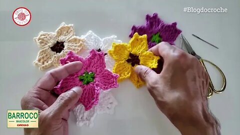 Flor para aplicação | Flor de crochê passo a passo