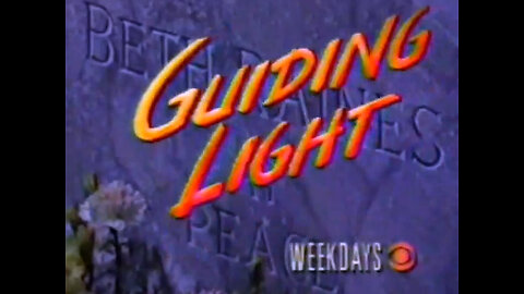 August 28, 1989 - Promos for 'Guiding Light' & 'Quiet Victory: The Charlie Wedemeyer Story'