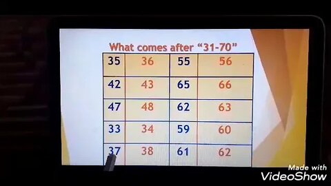 Prep Maths 4 what comes after 31 70