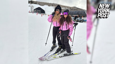 Mariah Carey and daughter Monroe match on ski trip
