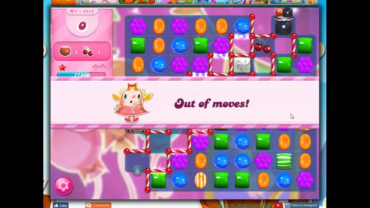 Candy Crush Level 5612 Talkthrough, 27 Moves 0 Boosters