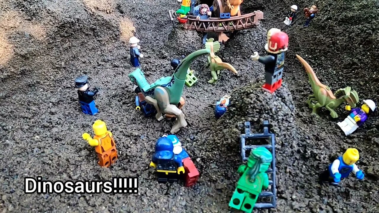 Lego Dam Breach -4- Dinosaurs!