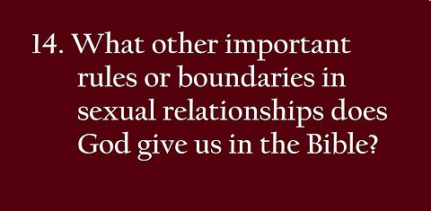 SEXUAL BOUNDARIES IN THE BIBLE