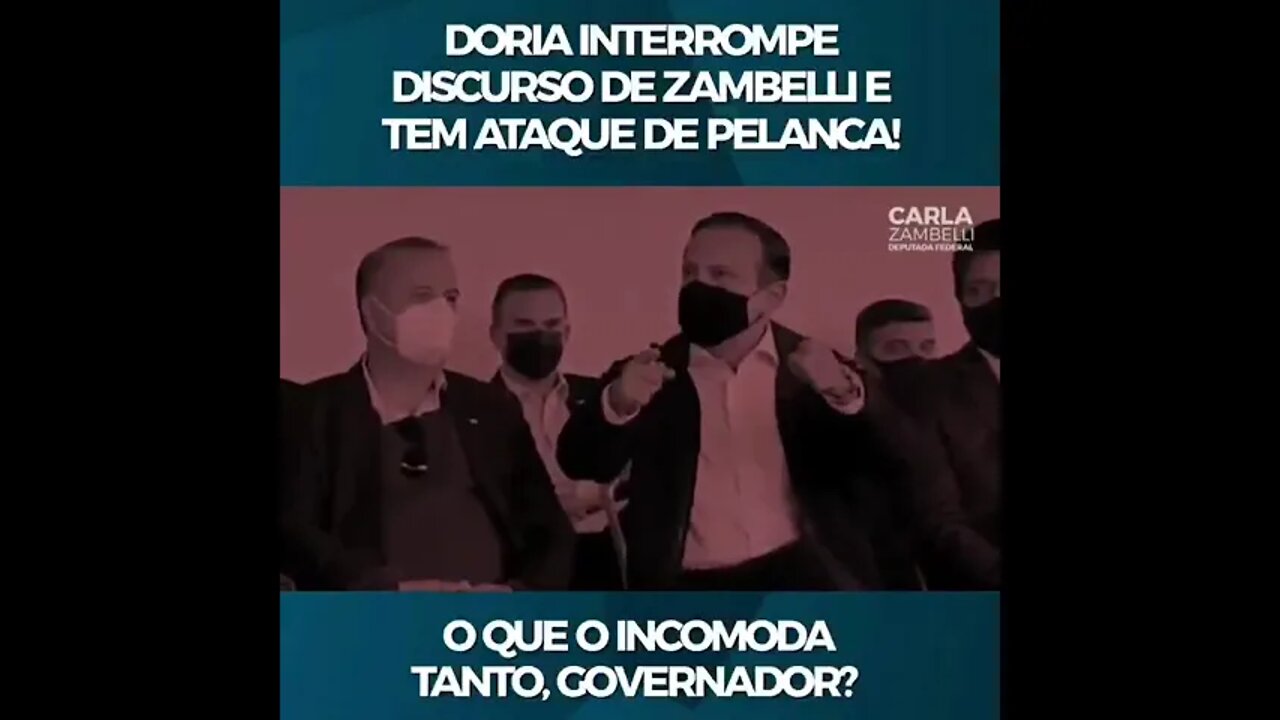 DORIA TEM CRISE DE TPM ASSOCIADA À ATAQUE DE PELANCA CONTRA CARLA ZAMBELI