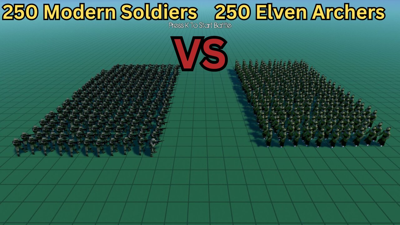 250 Modern Soldiers Versus 250 Elven Archers || Ultimate Epic Battle Simulator