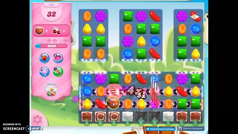 Candy Crush Level 987 Audio Talkthrough, 2 Stars 0 Boosters