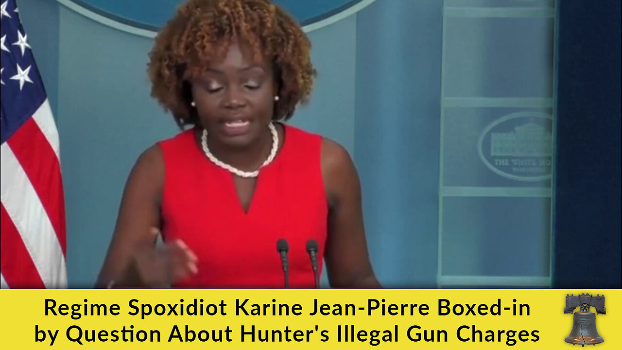 Regime Spoxidiot Karine Jean-Pierre Boxed-in by Question About Hunter's Illegal Gun Charges