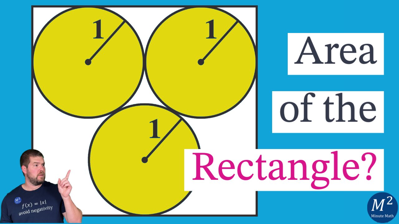 3 Circles, 1 Rectangle | Find the Area of the Rectangle | Minute Math