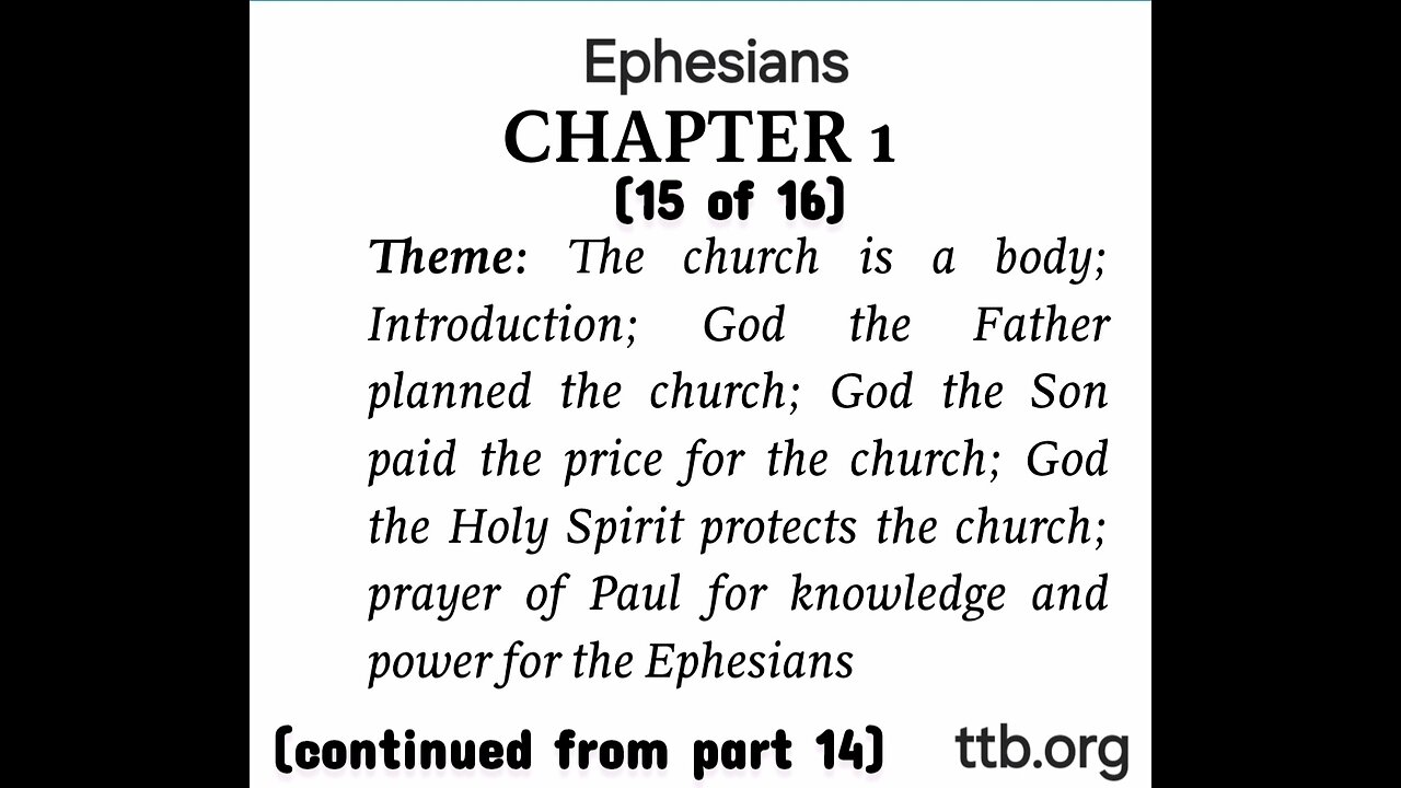 Ephesians Chapter 1 (Bible Study) (15 of 16)