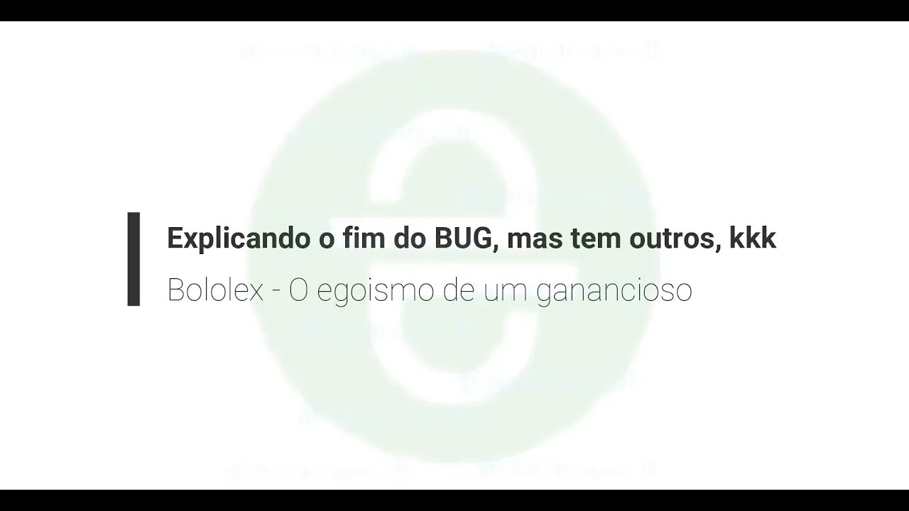 Finalizado - Dica - Explicação - MIC3 Fim do BUG (temporário)