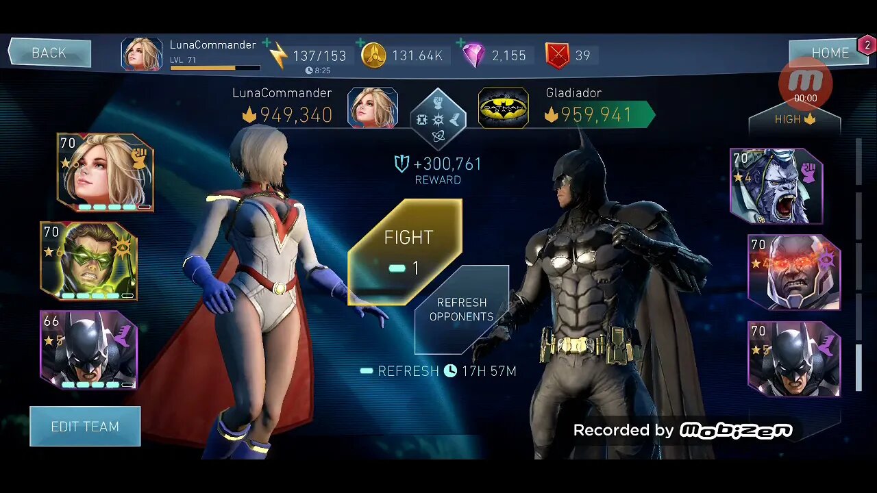 Power Girl fights a 2nd Double Purple team! / Injustice 2 Mobile