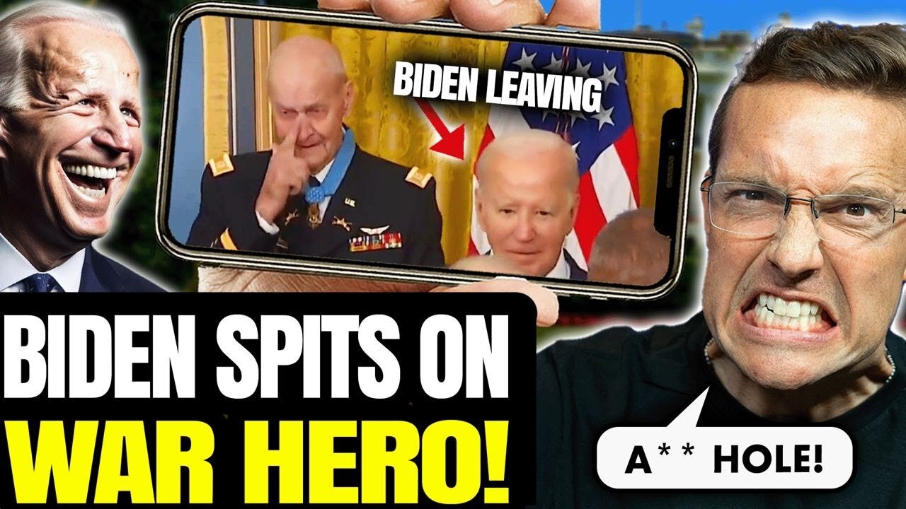 BIDEN JUMPS OFF-STAGE DURING MEDAL OF HONOR CEREMONY! INSULTS WAR HERO | JOE FLEES ROOM, CROWD GASPS