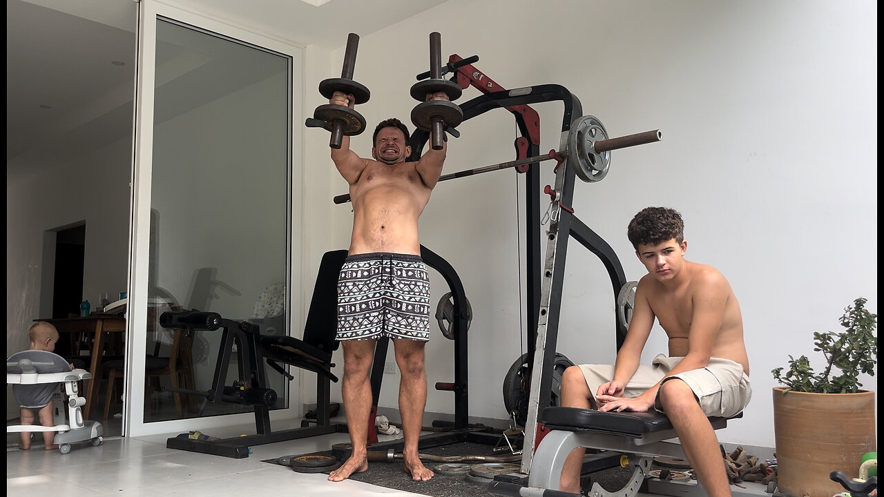 Father & Son Workout - Cut Day 43 - Shoulders with 1 Set to Failure