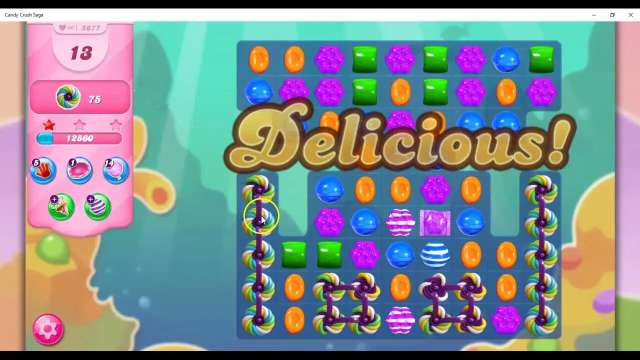 Candy Crush Level 5677 Talkthrough, 21 Moves 0 Boosters