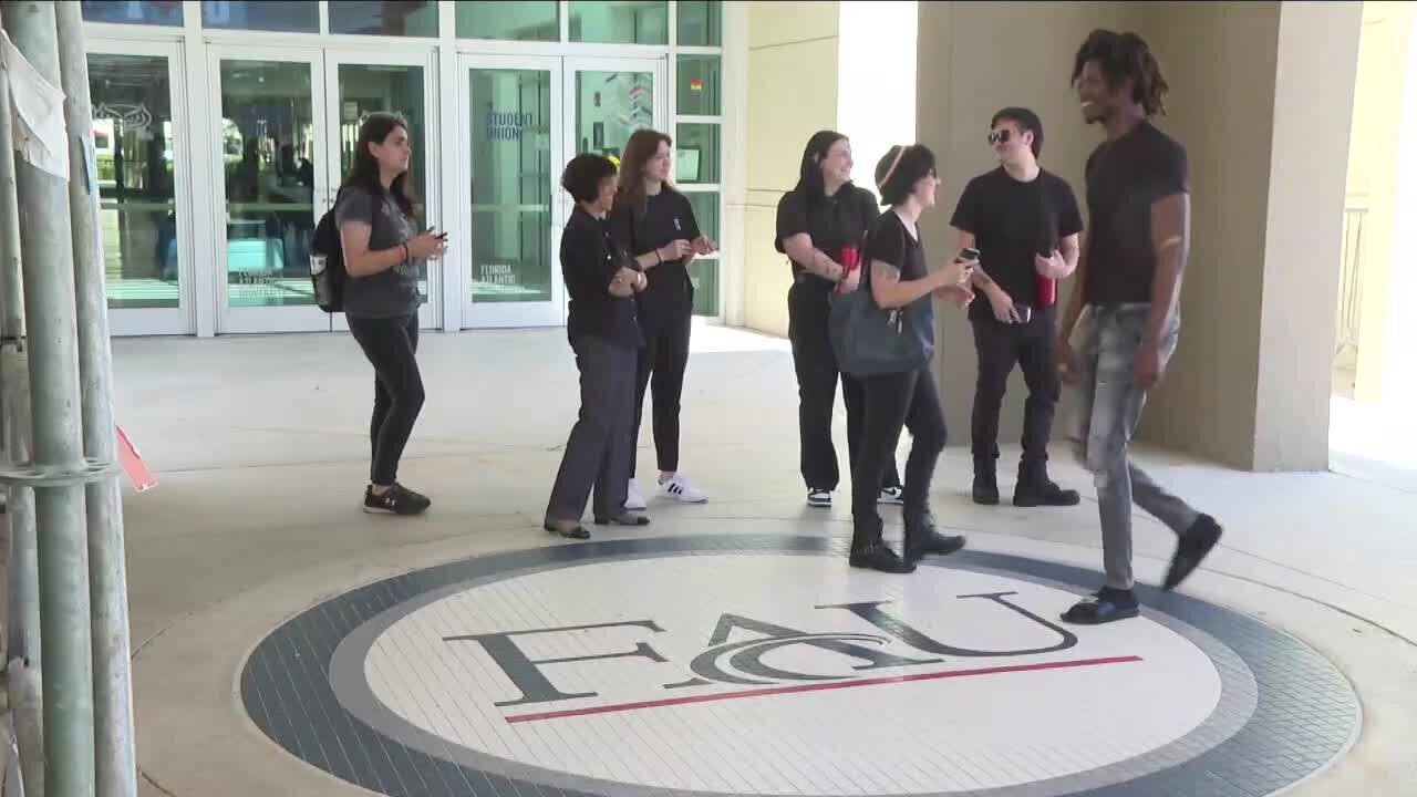 Florida Atlantic University students participate in statewide walkout to protest DeSantis’ education policies