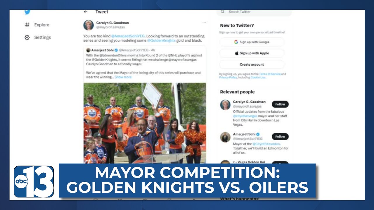 Las Vegas and Edmonton mayors wagering on VGK, Oilers series