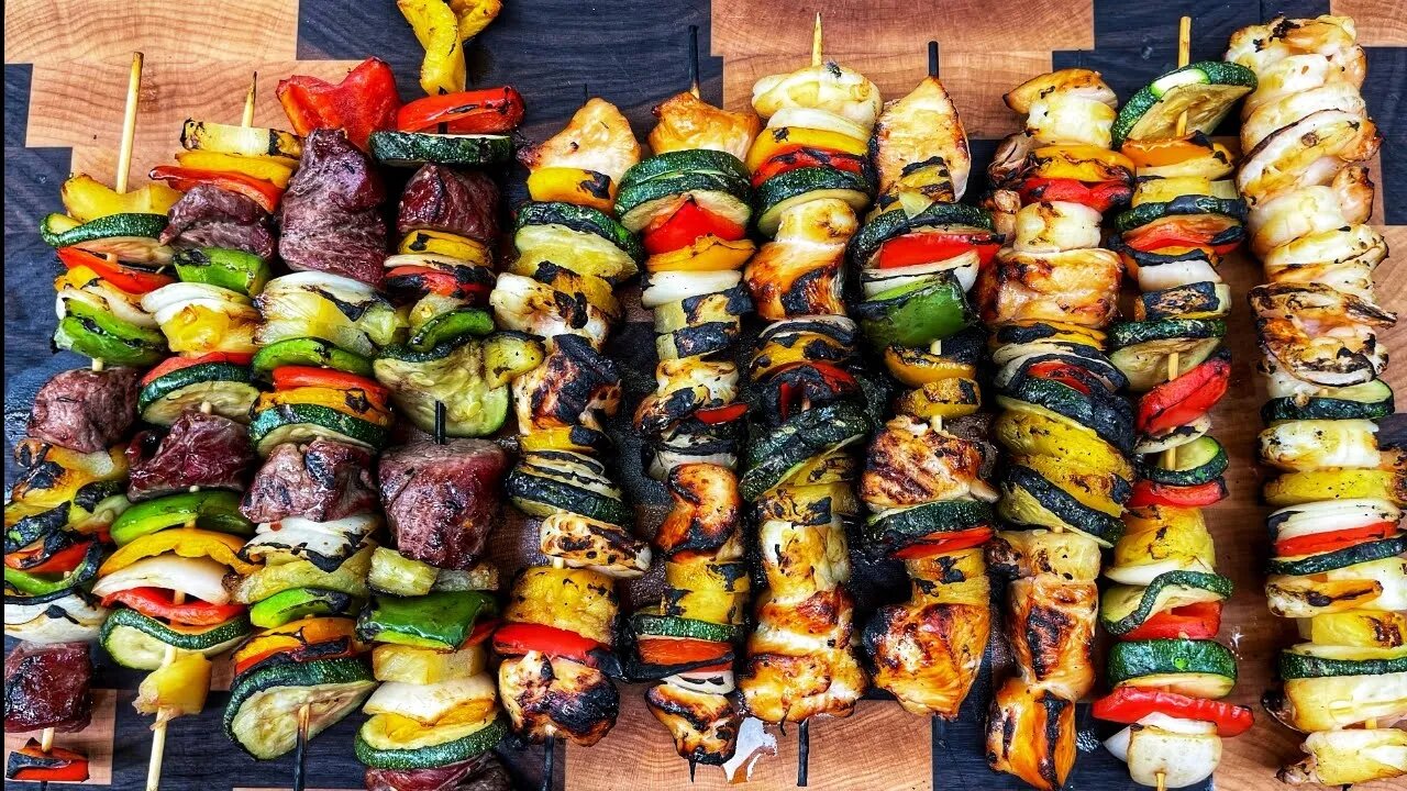 Amazing Kabobs on the Charcoal Barbecue #Shorts