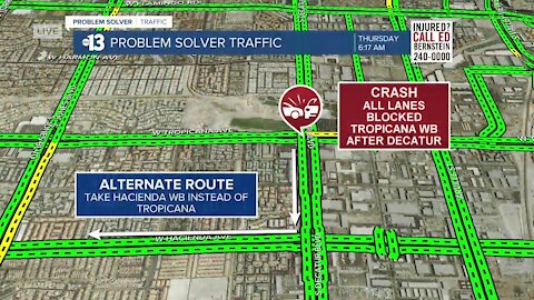 TRAFFIC ALERT: Collision at Tropicana, Decatur