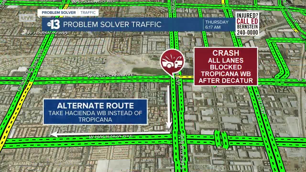 TRAFFIC ALERT: Collision at Tropicana, Decatur