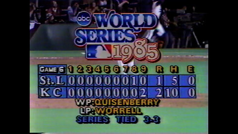 October 26, 1985 - End of Game Six of World Series (Cardinals - Royals)