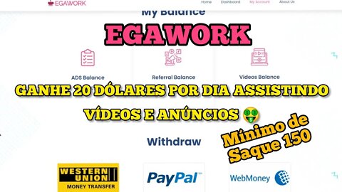 GANHE 20 DÓLARES POR DIA ASSISTINDO VÍDEOS E ANÚNCIOS 🤑 PAYPAL Mínimo de saque 150