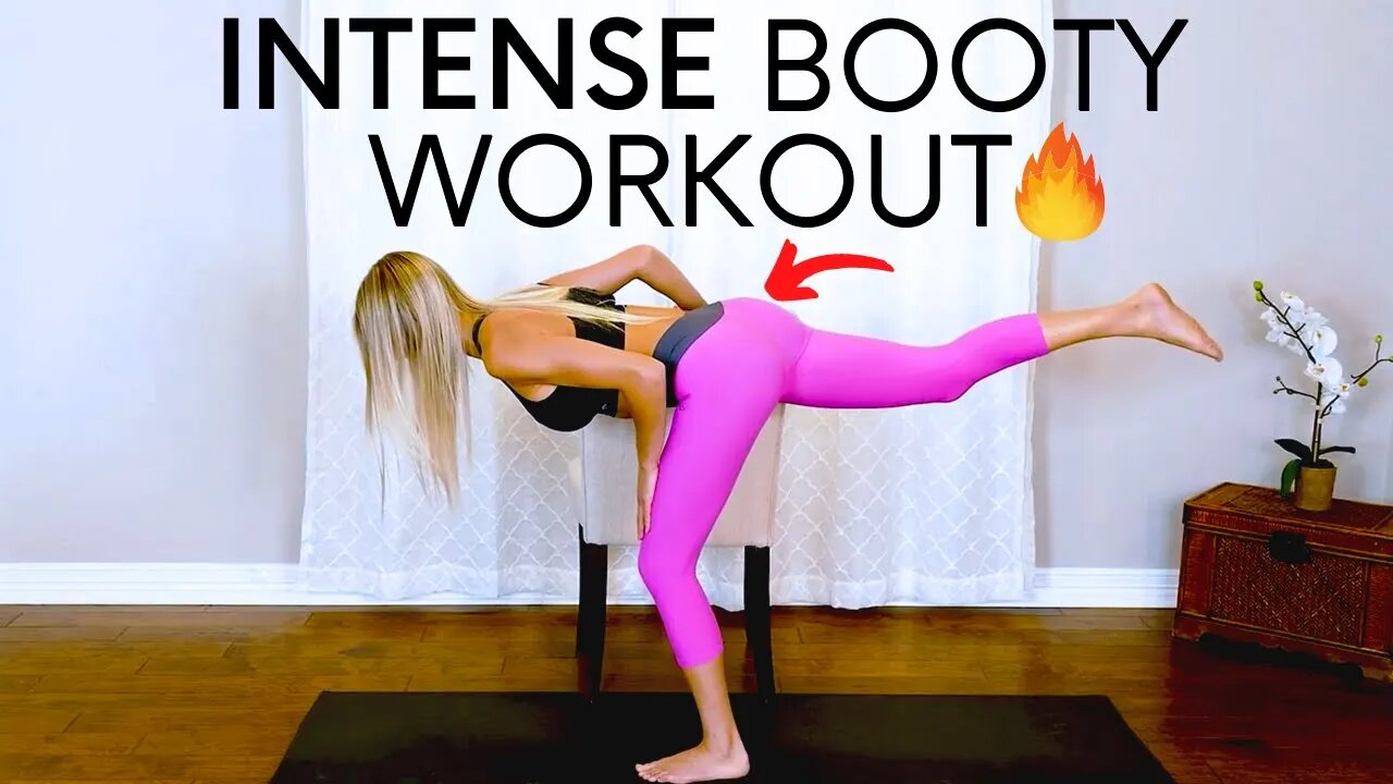 Intense 🔥 Booty Butt Lift 🍑Chair Workout at Home with Ambree