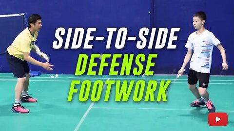 Badminton Side-to-Side Defense Footwork - Coach Efendi Wijaya (Subtitle Indonesia)