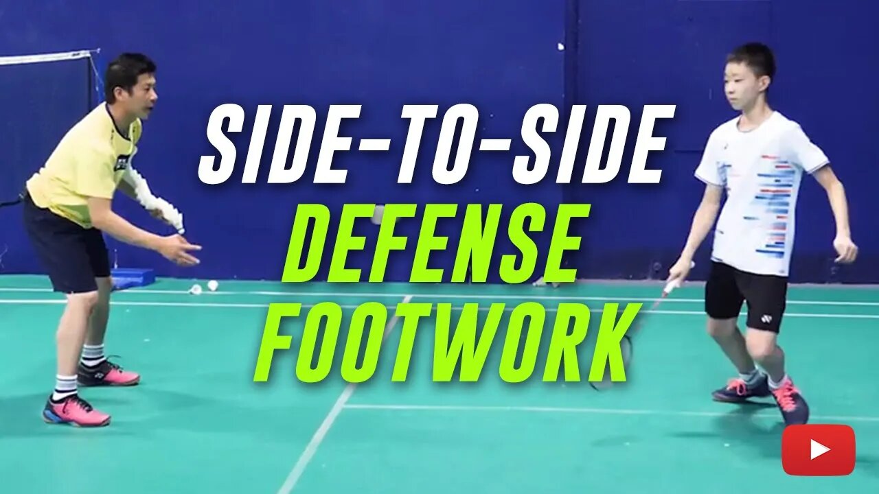 Badminton Side-to-Side Defense Footwork - Coach Efendi Wijaya (Subtitle Indonesia)