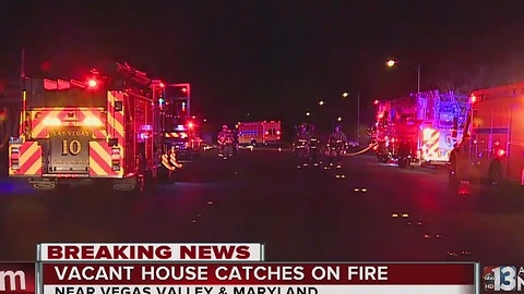 Vacant house fire near Vegas Valley and Maryland