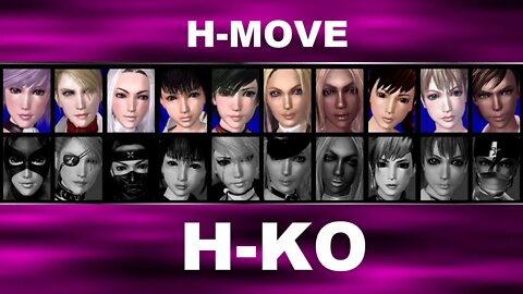 Rumble Roses XX - The Characters HKO Moves Part 1 (Face Normal)