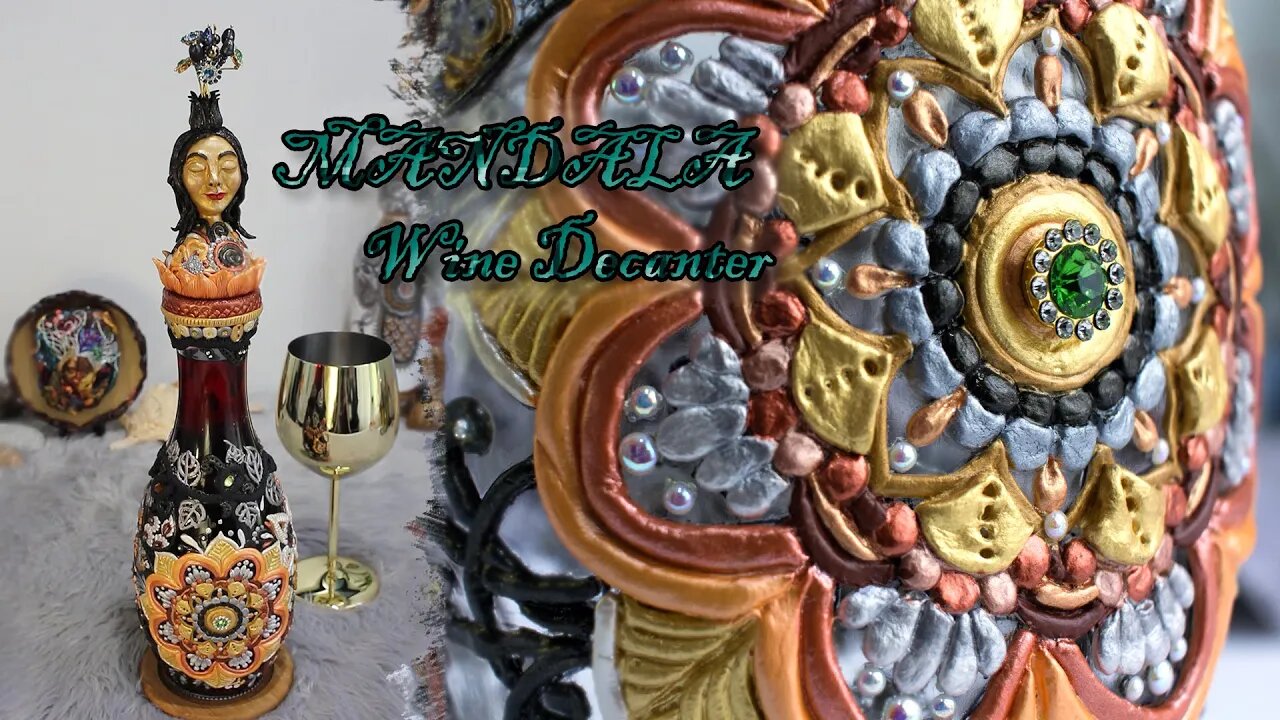 Mandala Inspired Wine Decanter | Time lapse Process | Upcycling | Bottle Art