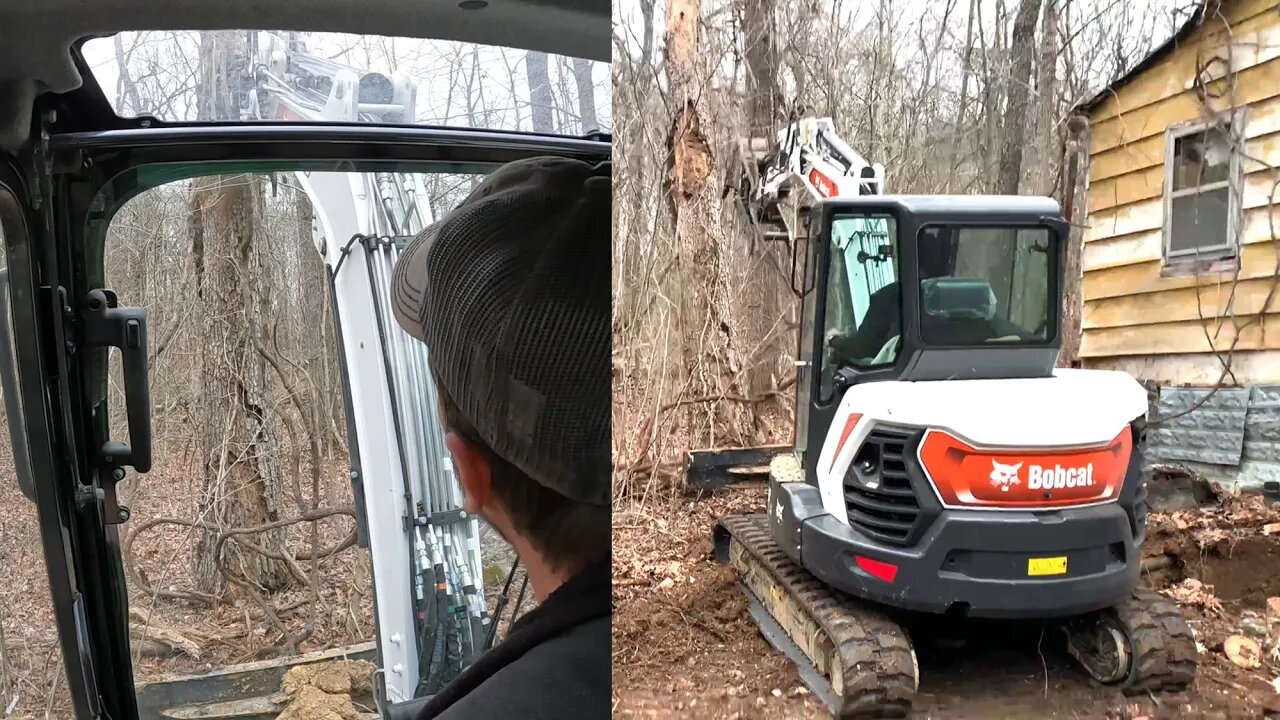 Taking down a widowmaker with bobcat e42 R-2 series mini excavator