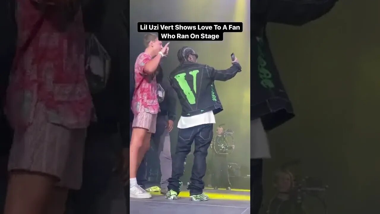 Lil Uzi Vert takes a picture with a fan, who is about to get ejected for running on stage 💯 #shorts