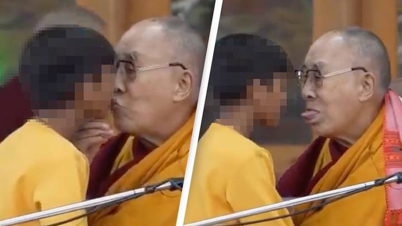 Pedophilia 101 - Dalai Lama Asks Little Boy To Suck His Tongue After Kissing Him On The Lips