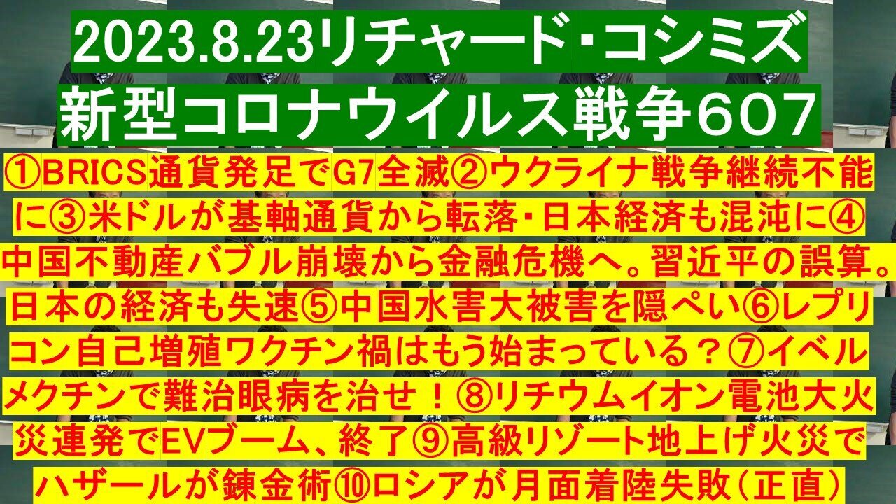 2023.08.23 リチャード・コシミズ新型コロナウイルス戦争６０７