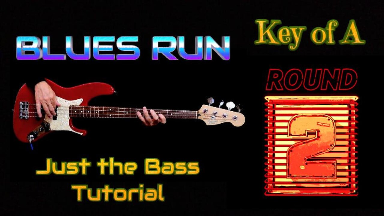 BLUES RUN Round 2, Bass Lesson, JUST THE BASS TUTORIAL