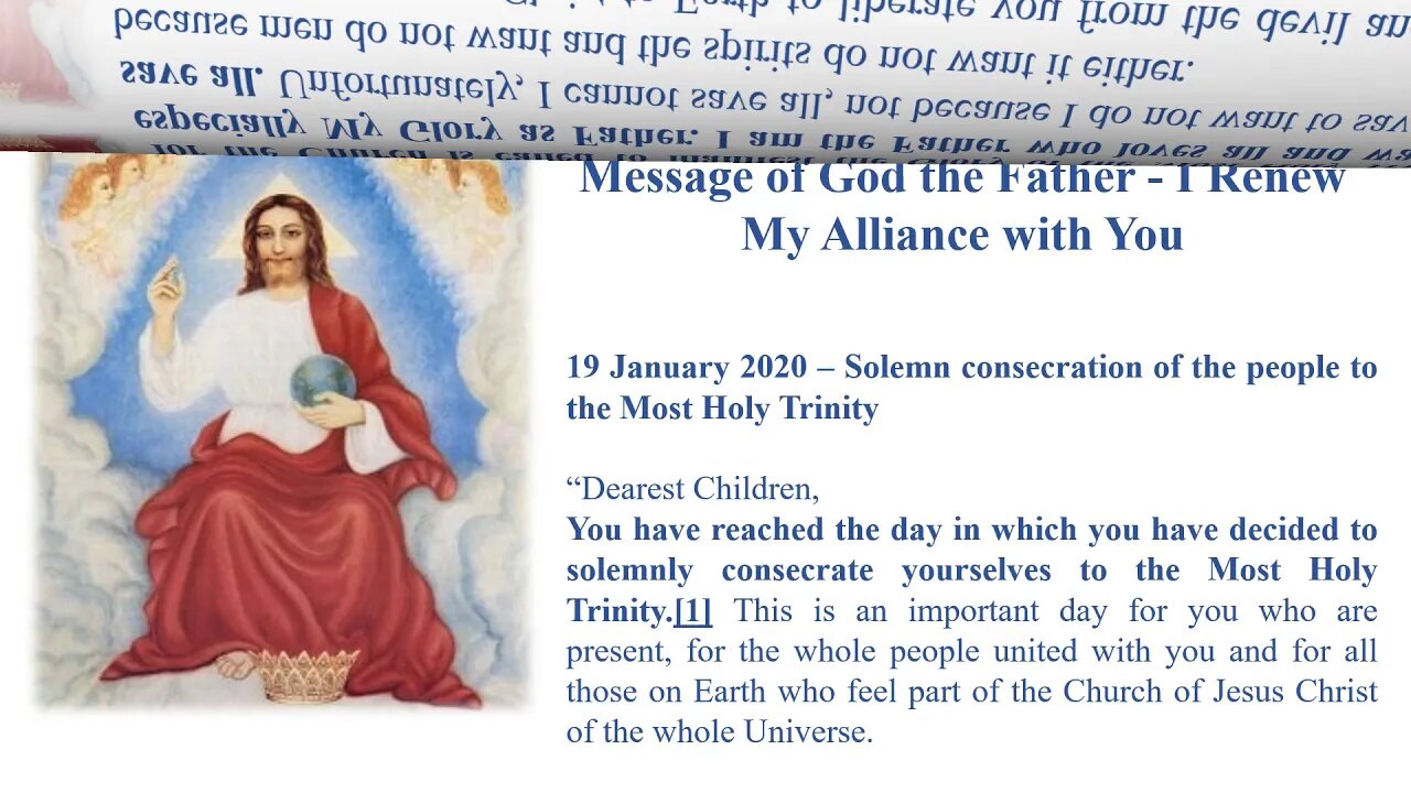 message 19 01 2020 I Renew My Alliance with You
