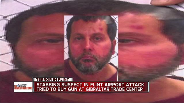 Stabbing suspect in Flint airport attack failed to buy gun