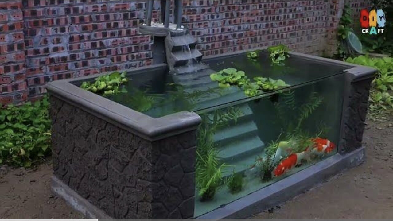 Modern large fish pond aquarium at garden |design idea