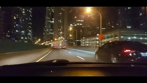 Toronto Downtown Nigh View - From Gardiner Expressway