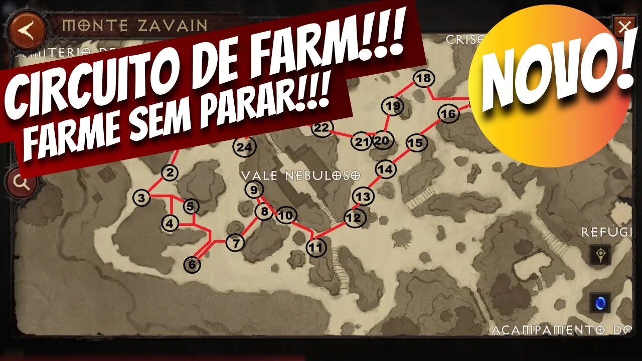 Diablo Immortal Circuito para Farmar Bestiário Vale Nebuloso