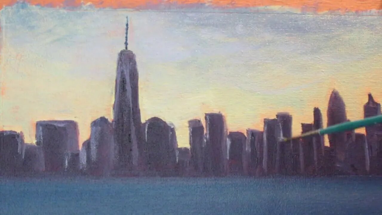 Oil Painting of WTC "Never forget" Timelapse