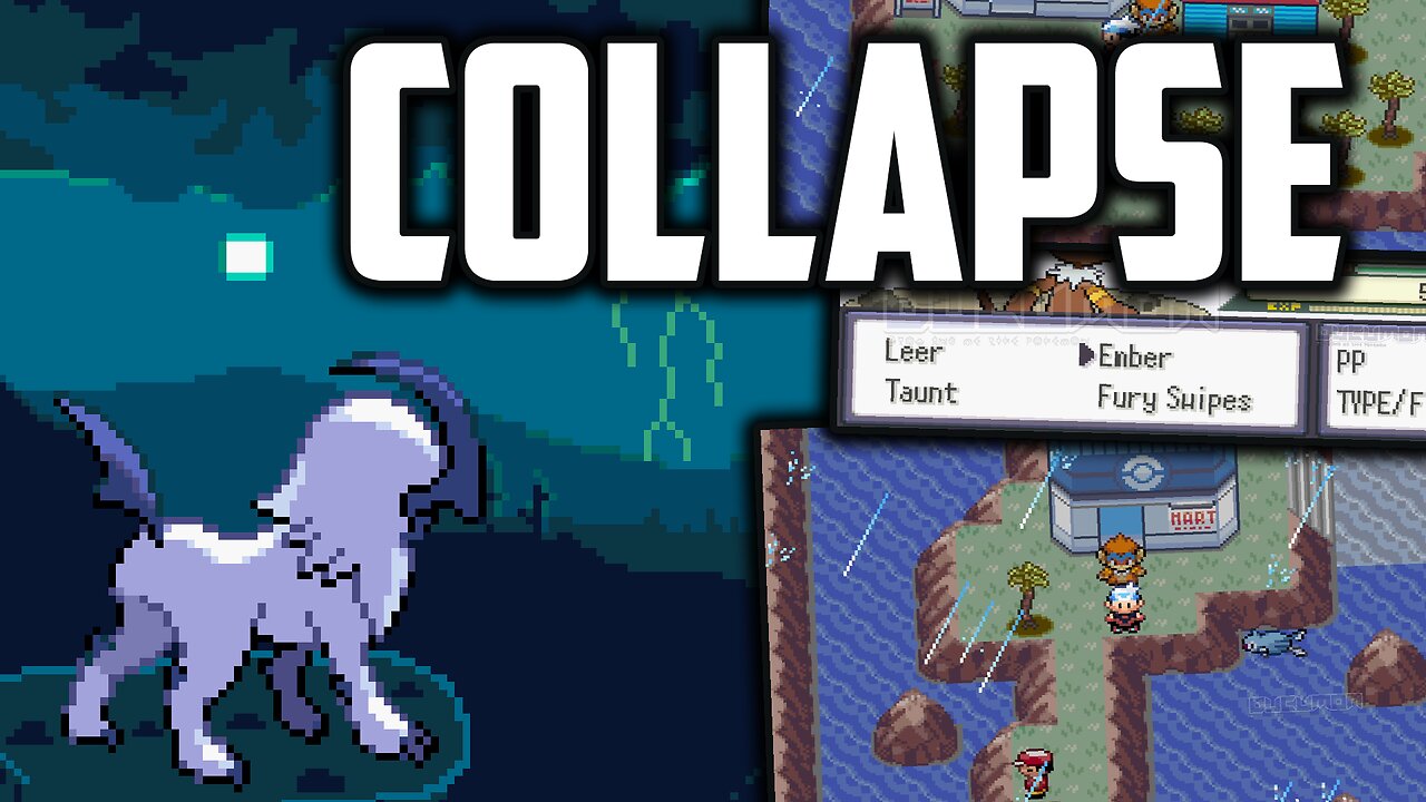 Pokemon Collapse - Short GBA ROM Hack with Marshtomp, Bayleef, and Monferno on the island