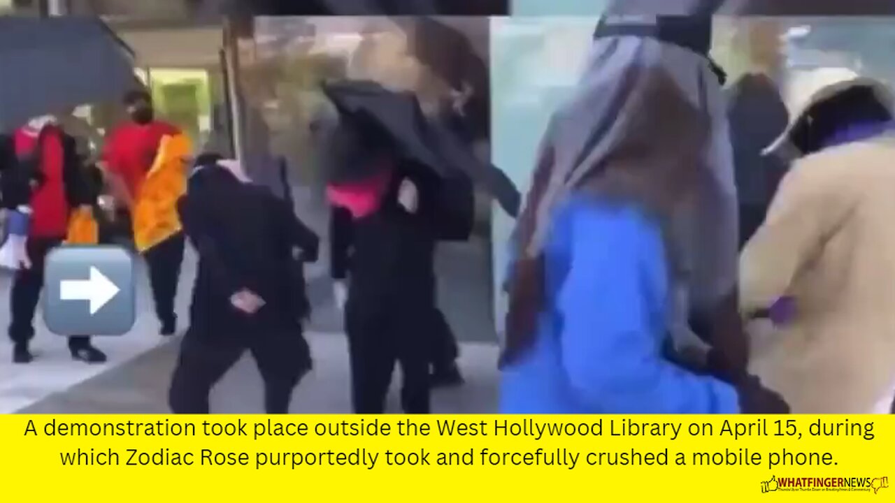 A demonstration took place outside the West Hollywood Library on April 15