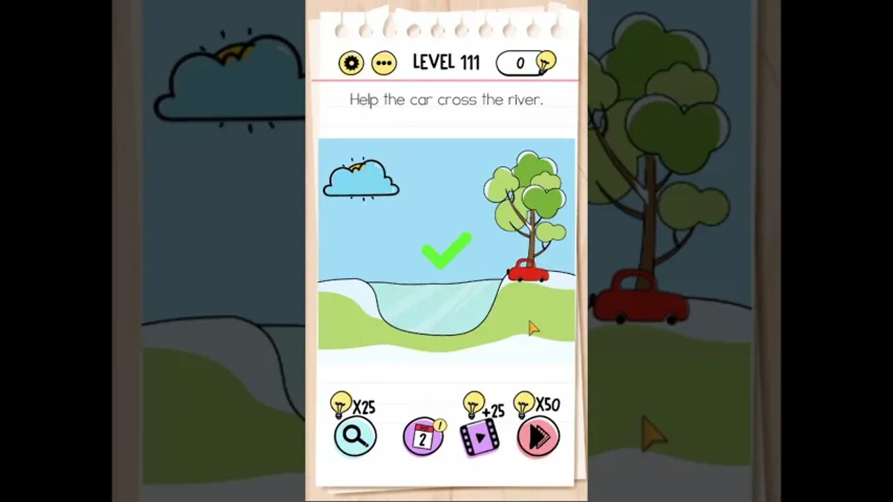 Brain Test Tricky Puzzles Level 111 Help the car cross the river.