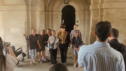 The Queen's Guard stamps her foot when tourist get to close #horseguardsparade